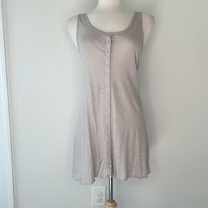 Alice + Olivia Silvery Gray Linen Tank Dress